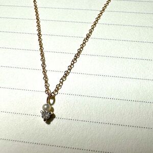 CATBIRD NYC 14K ROSE GOLD 17” SINGLE DEWDROP NECKLACE